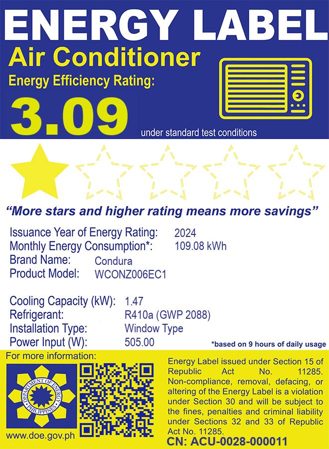 condura-6s-top-discharge-timer-window-air-conditioner-yellow-energy-label-sticker-full-view-concepstore