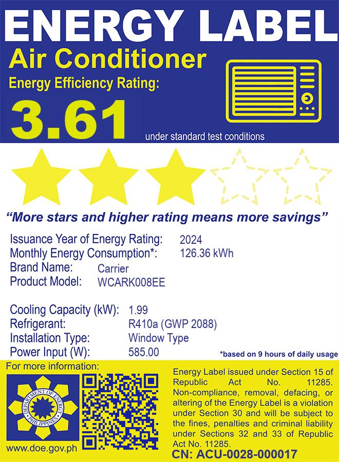 Carrier Aura, Top Discharge Non-Inverter