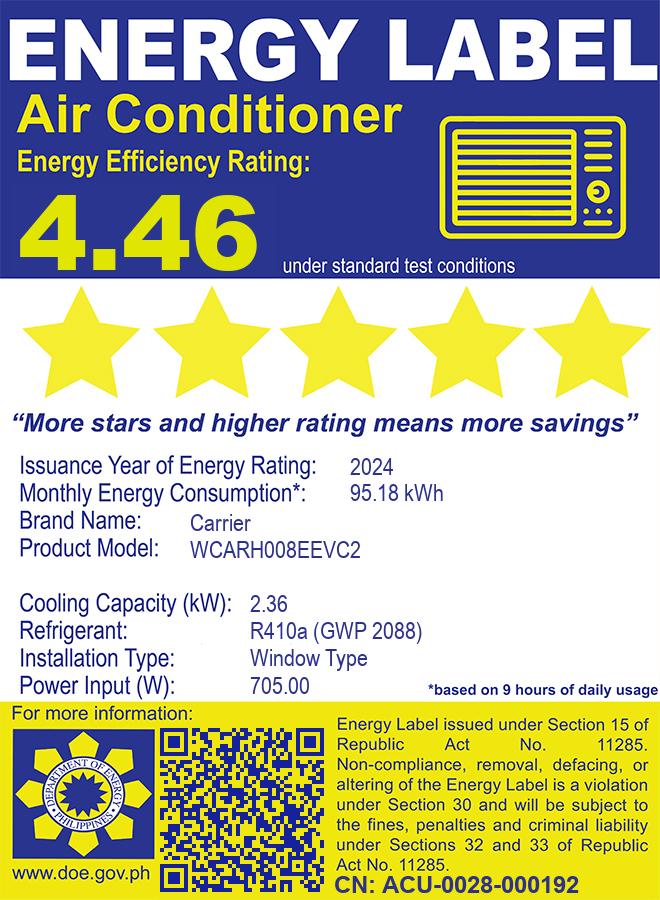 Carrier Compact, Window-Type Inverter Air Conditioner