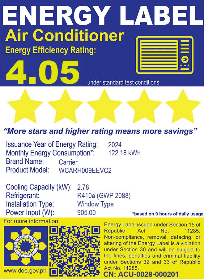 Carrier Compact, Window-Type Inverter Air Conditioner