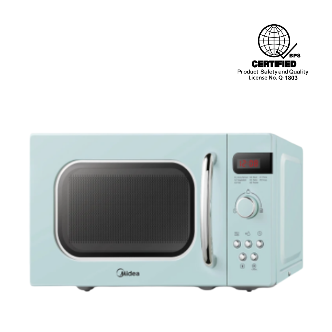 Midea 20L Retro Blue Digital Microwave Oven