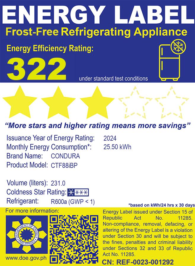 Condura BE YOU Series Limited Edition Refrigerator