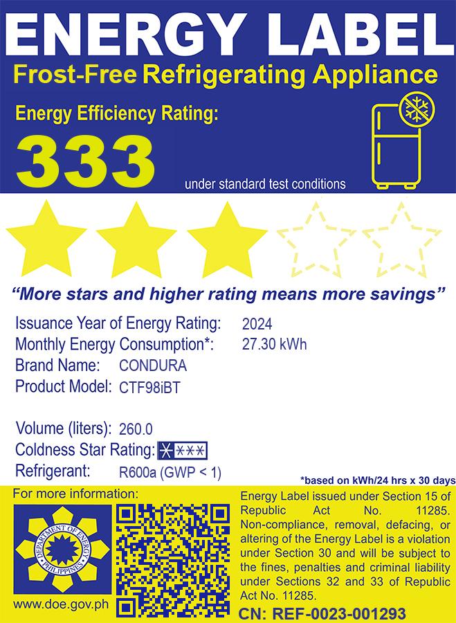 Condura BE YOU Series Limited Edition Refrigerator