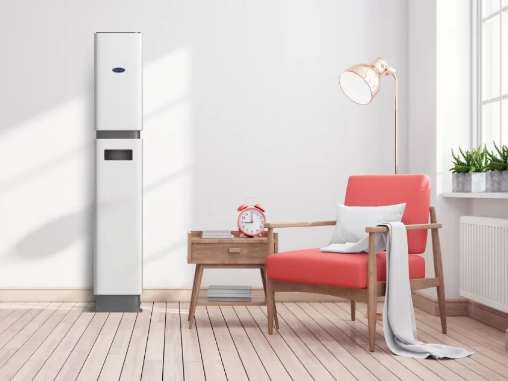 carrier-klarwind-slimpac-floor-mounted-inverter-aircon-in-the-living-room-full-view