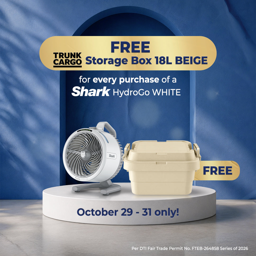 Shark FlexBreeze HydroGo™ Portable Misting Fan White + FREE Trunk Cargo 18L Beige (Curated Bundle)