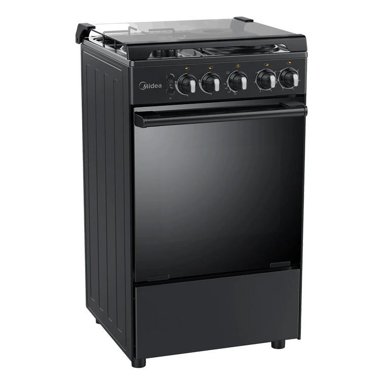Midea 50cm Black Gas Range (2 Gas Burners + 2 Hot Plates)