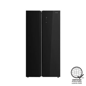 Condura 19.4 Cu. Ft. No Frost Side by Side Inverter Refrigerator Black Glass