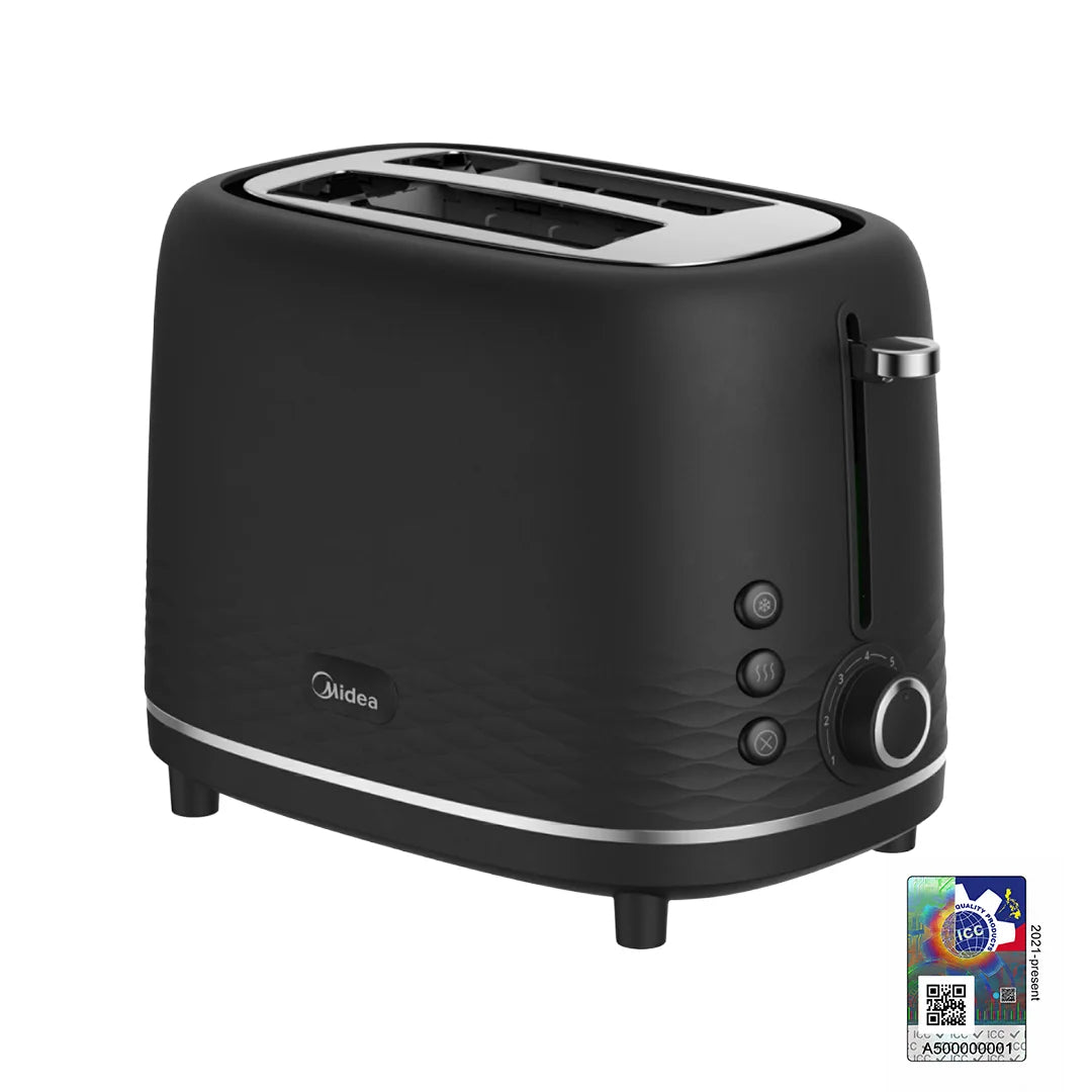 Midea 2-Slice Bread Toaster (Matte Black)