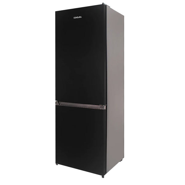 condura-no-frost-bottom-freezer-inverter-refrigerator-matte-black-closed-door-full-left-side-view-concepstore